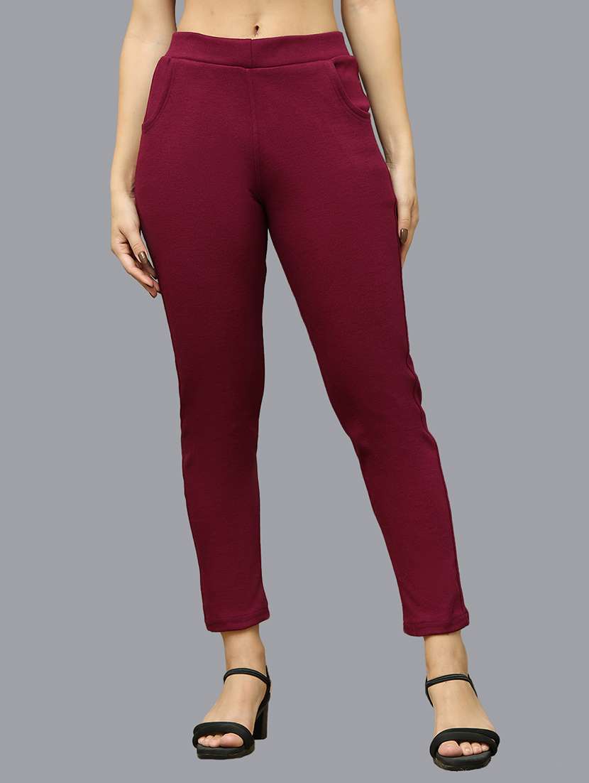 women pack of 2 solid woolen jeggings - 21639899 -  Standard Image - 1