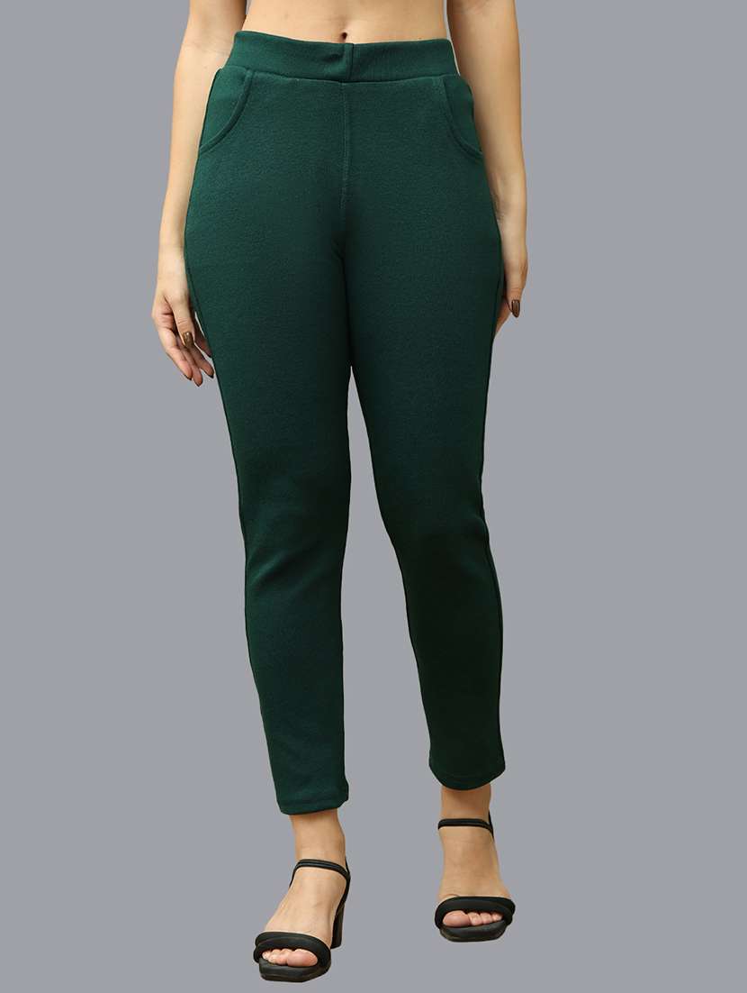 women pack of 2 solid woolen jeggings - 21639908 -  Standard Image - 4