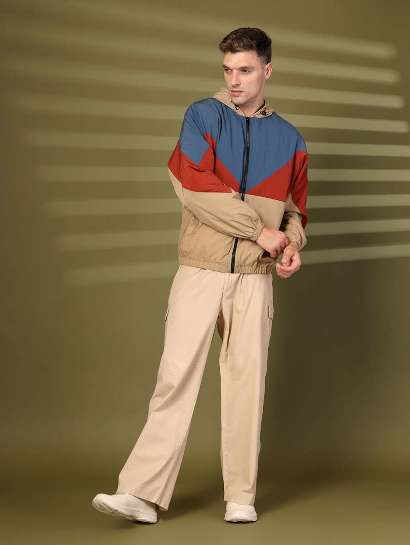 men color block long sleeve bomber jacket - 21640053 -  Standard Image - 4