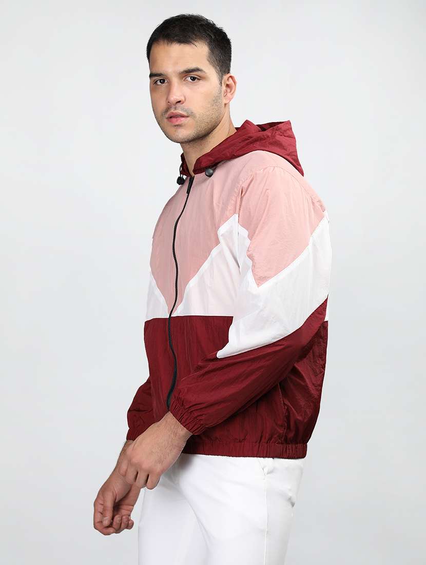 men color block long sleeve bomber jacket - 21640054 -  Standard Image - 1