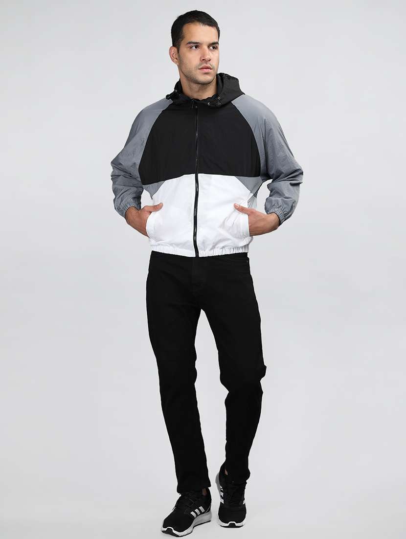 men color block long sleeve bomber jacket - 21640057 - Standard Image - 4