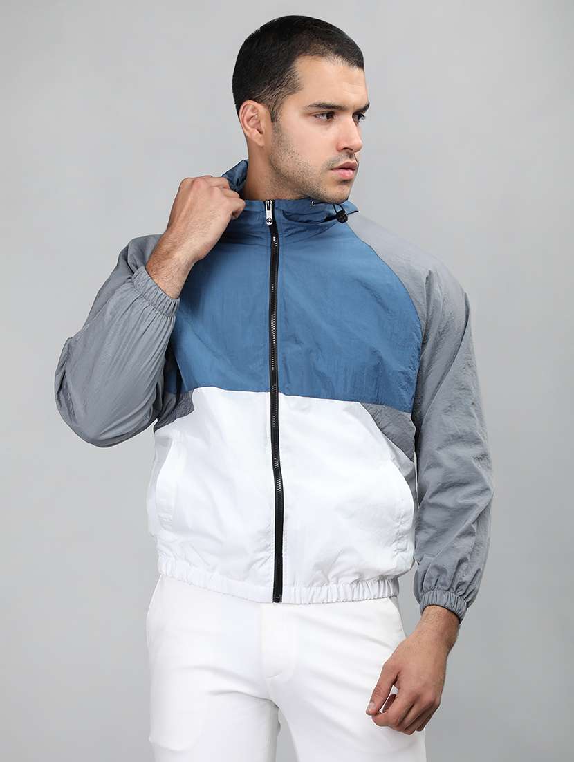 men color block long sleeve bomber jacket - 21640058 -  Standard Image - 1