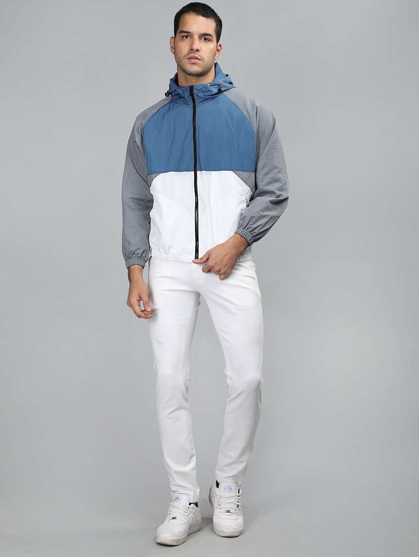 men color block long sleeve bomber jacket - 21640058 - Standard Image - 4