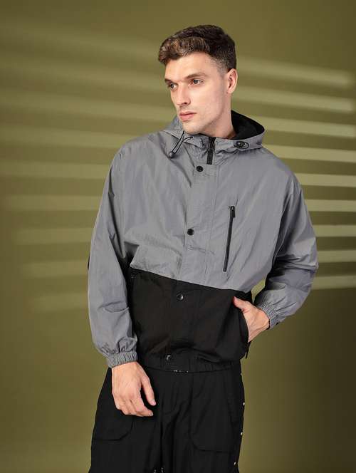 men color block long sleeve bomber jacket - 21640061 -  Standard Image - 0