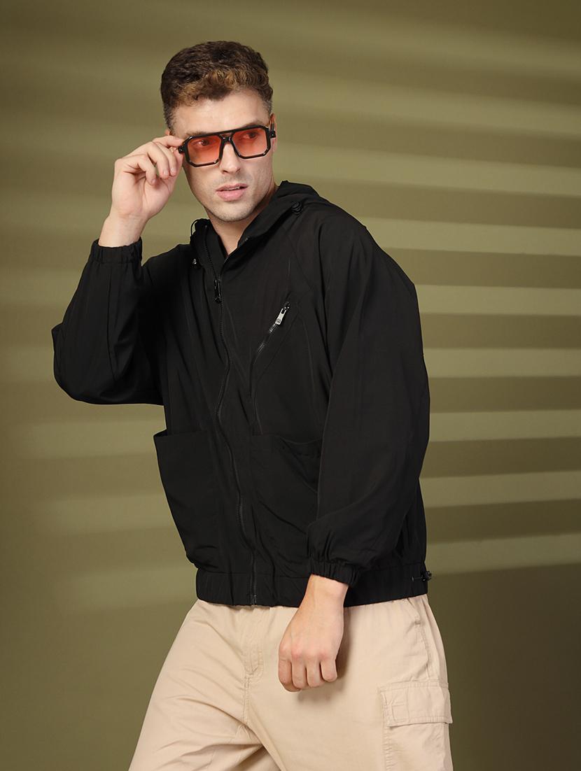men solid long sleeve bomber jacket - 21640063 - Standard Image - 1
