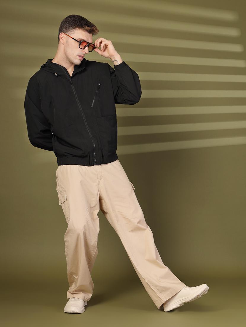 men solid long sleeve bomber jacket - 21640063 - Standard Image - 4