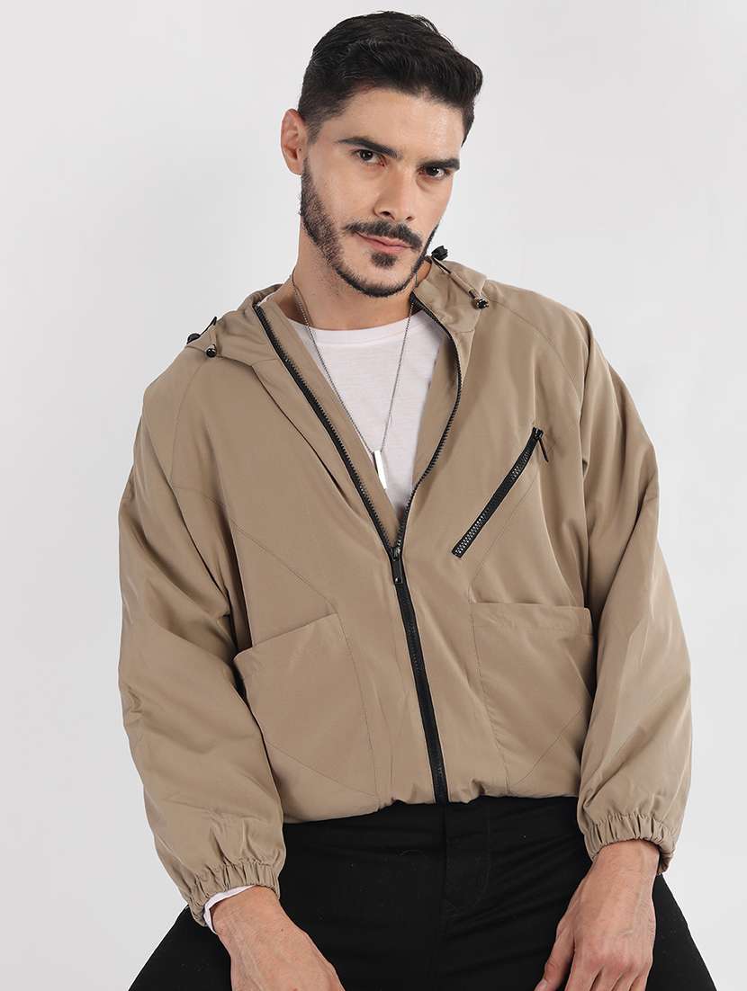 men solid long sleeve bomber jacket - 21640064 - Standard Image - 1