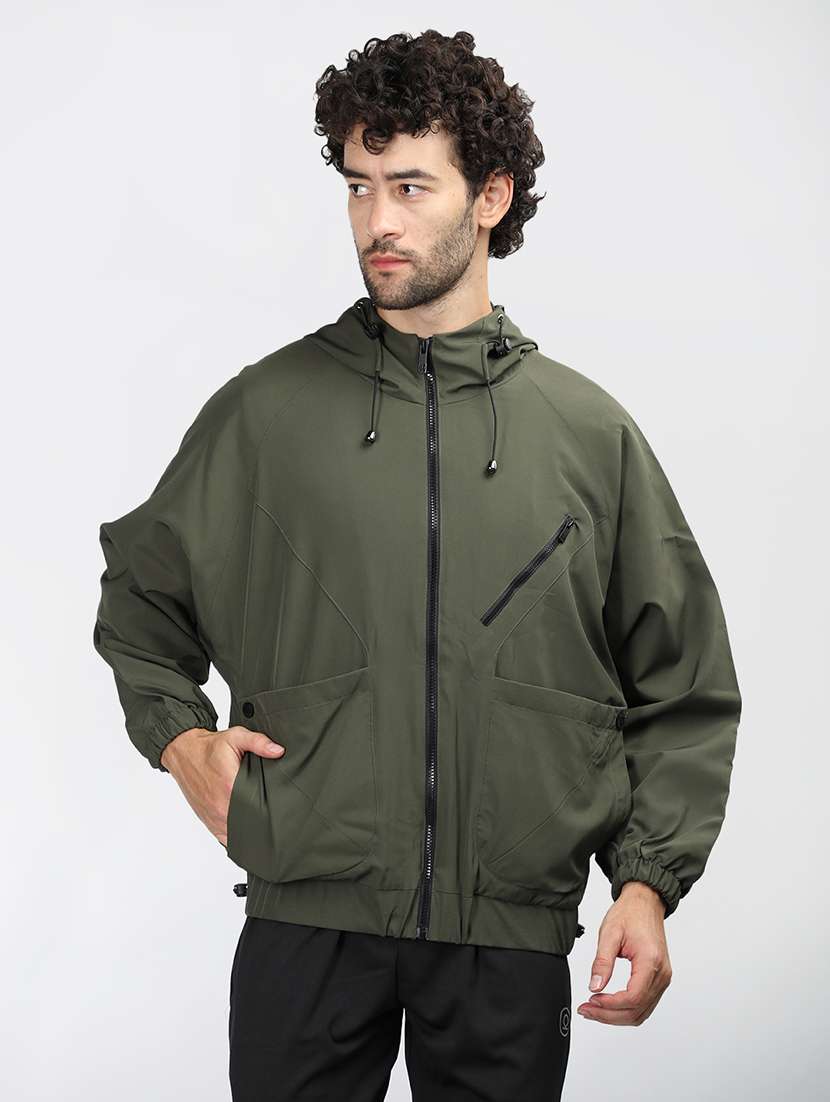 men solid long sleeve bomber jacket