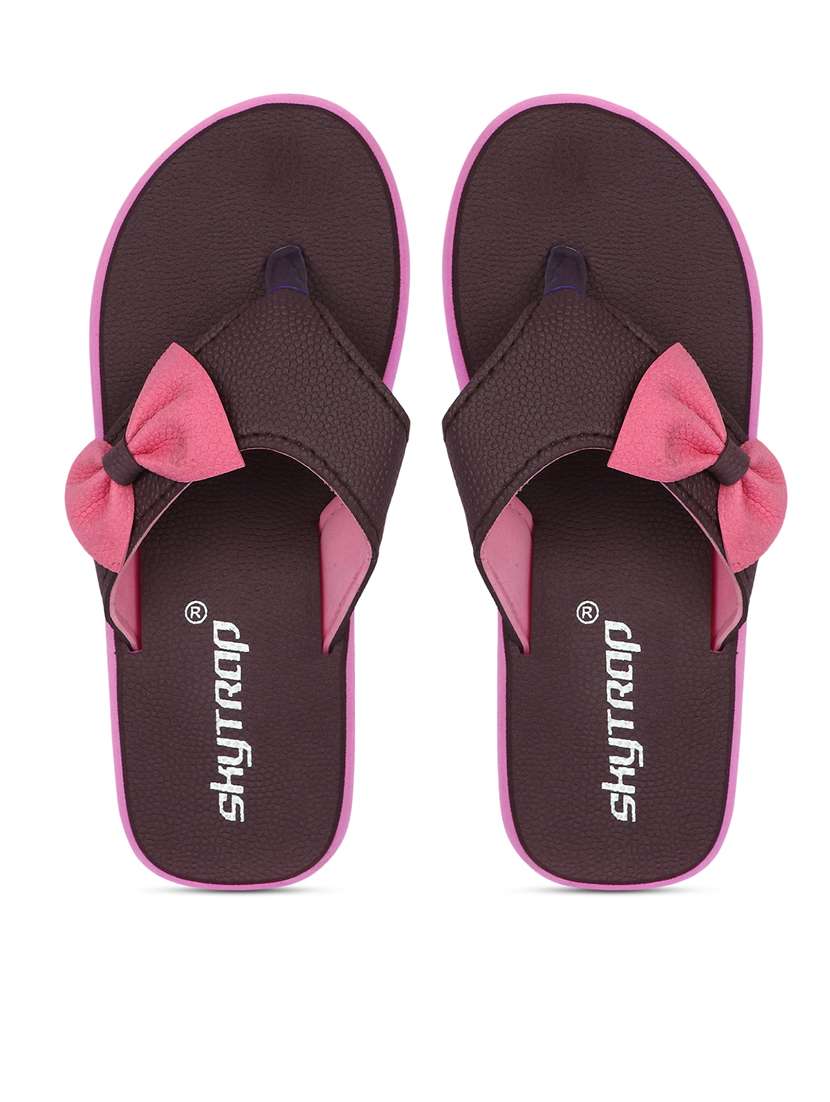 women burgundy open toe slippers - 21640341 -  Standard Image - 4
