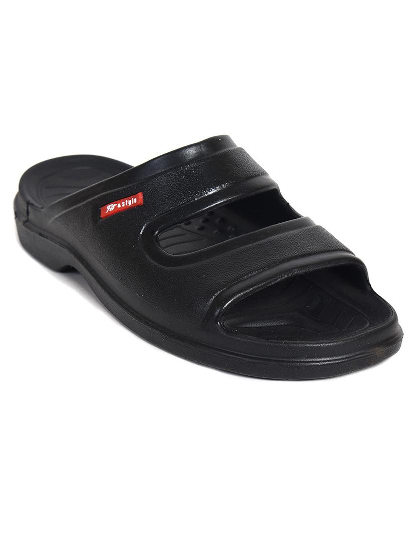 men black slip on slippers - 21640818 - Standard Image - 1