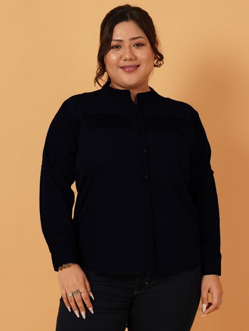 women black solid long sleeve shirts - 21640930 - Standard Image - 0