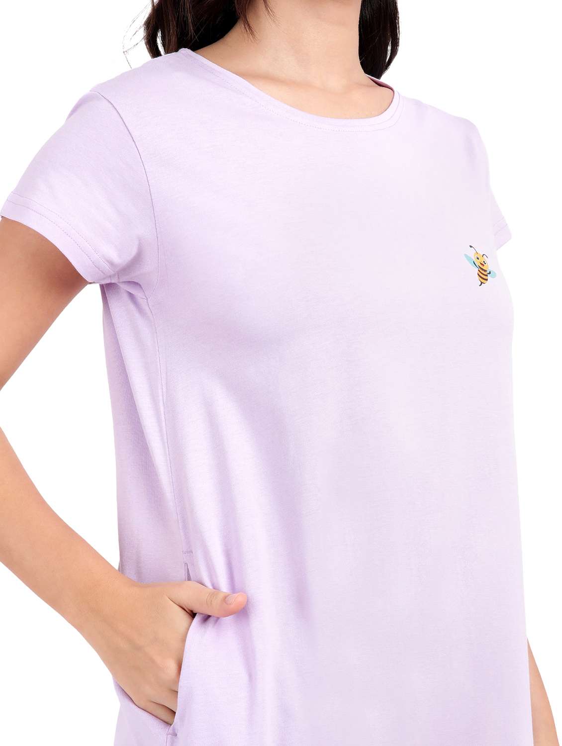 women solid short sleeve sleepshirt - 21640998 -  Standard Image - 6