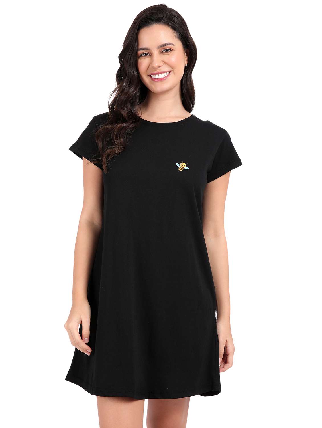 women solid short sleeve sleepshirt - 21640999 -  Standard Image - 6