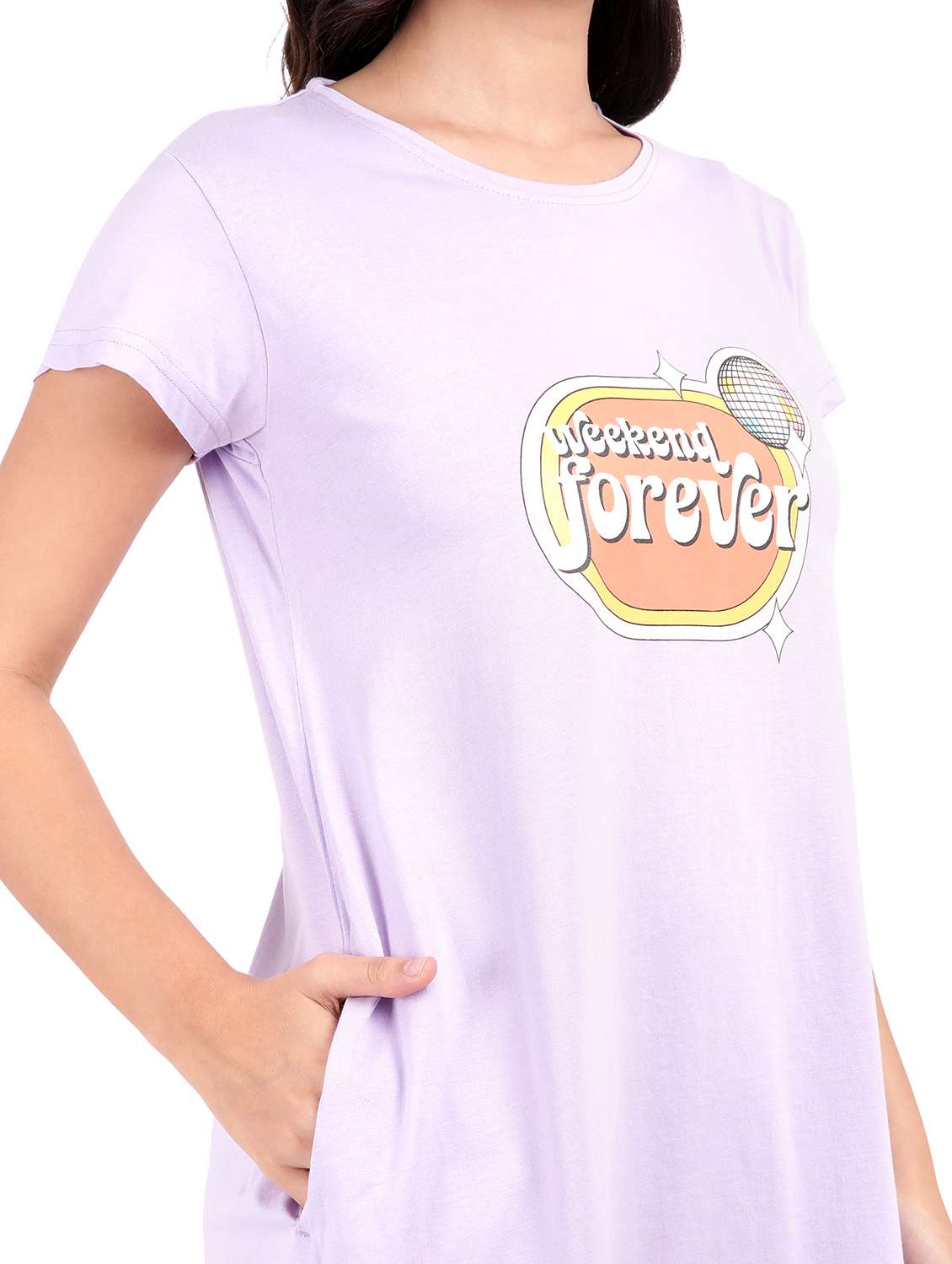 women solid short sleeve sleepshirt - 21641003 -  Standard Image - 6