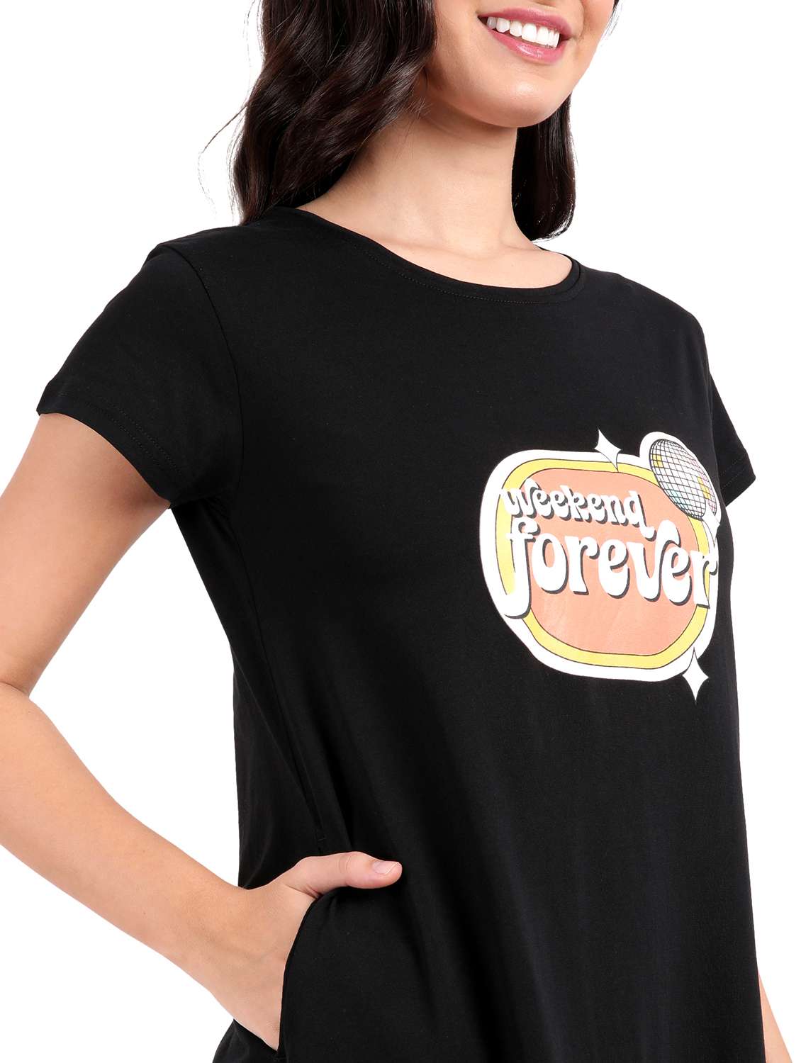 women solid short sleeve sleepshirt - 21641004 -  Standard Image - 6