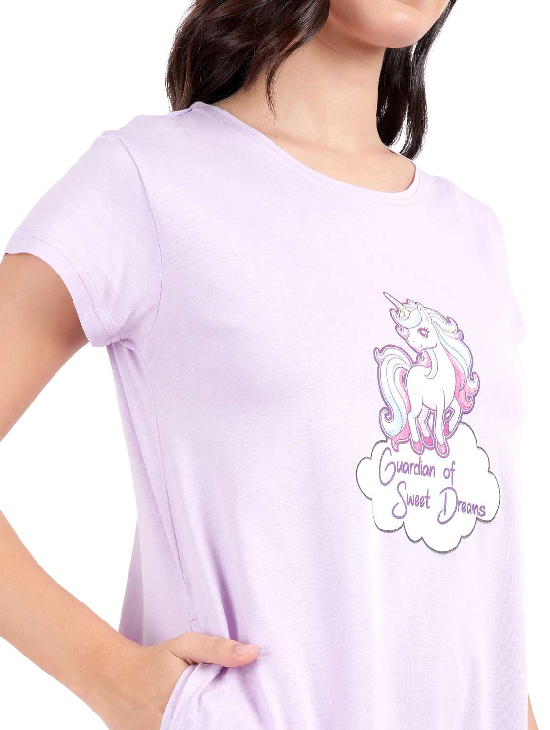 women printed short sleeves sleepshirt - 21641023 -  Standard Image - 6