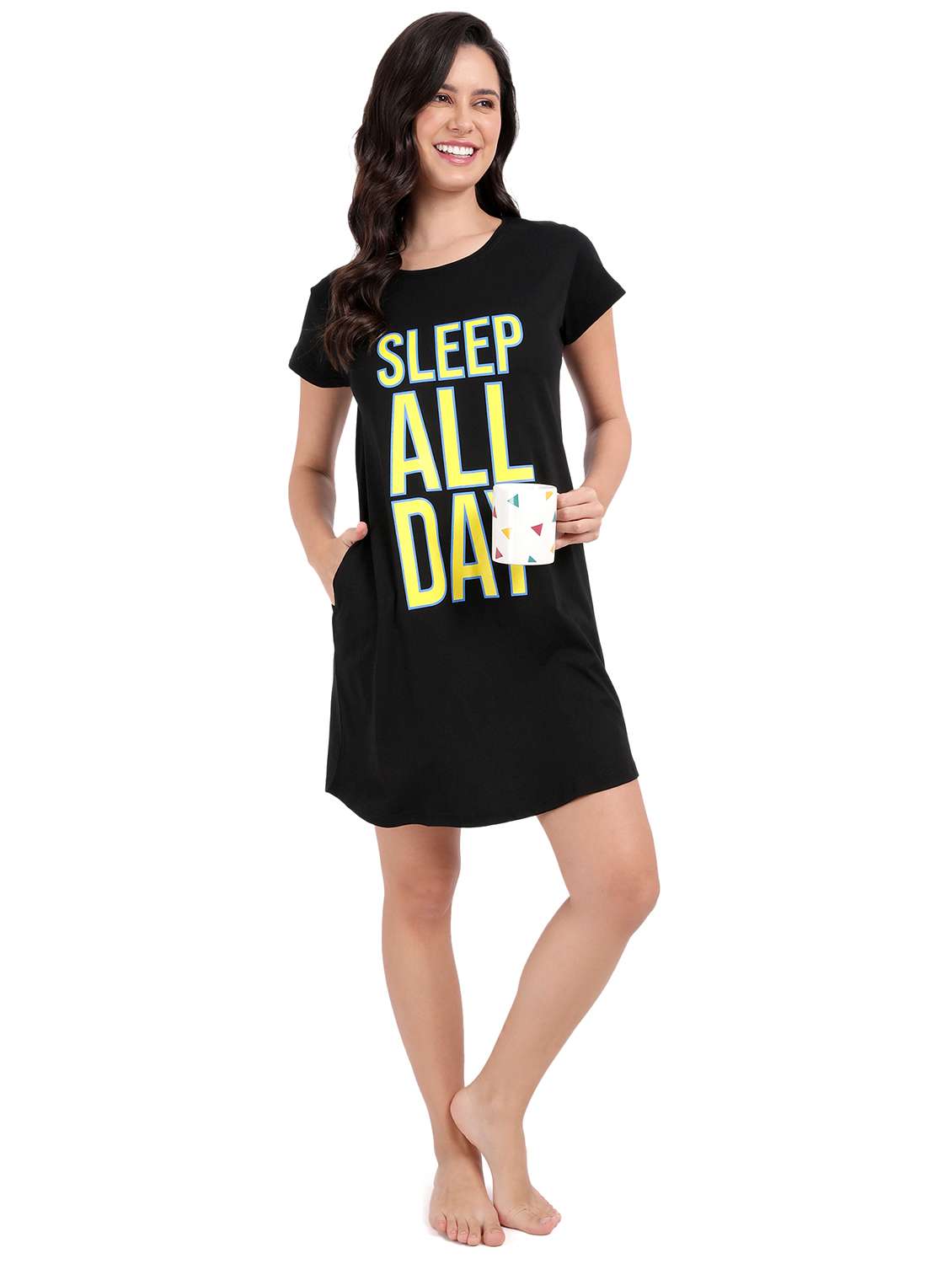 women printed short sleeves sleepshirt - 21641029 -  Standard Image - 4