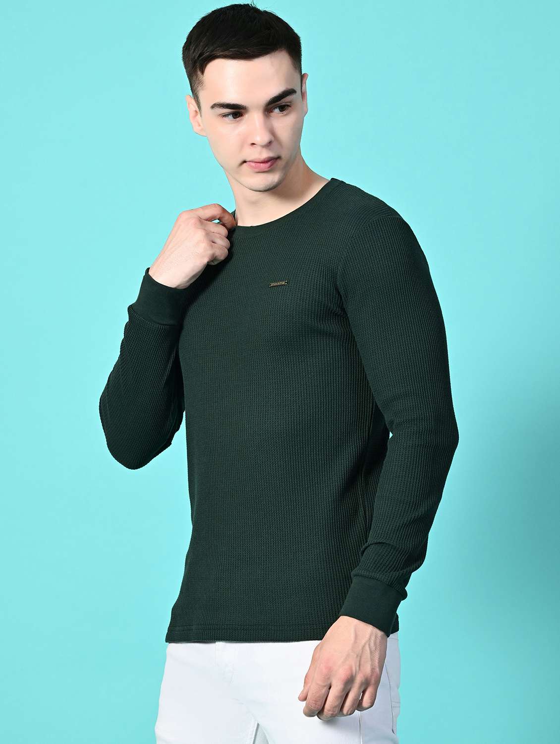men solid long sleeve slim fit t-shirt - 21641054 -  Standard Image - 1