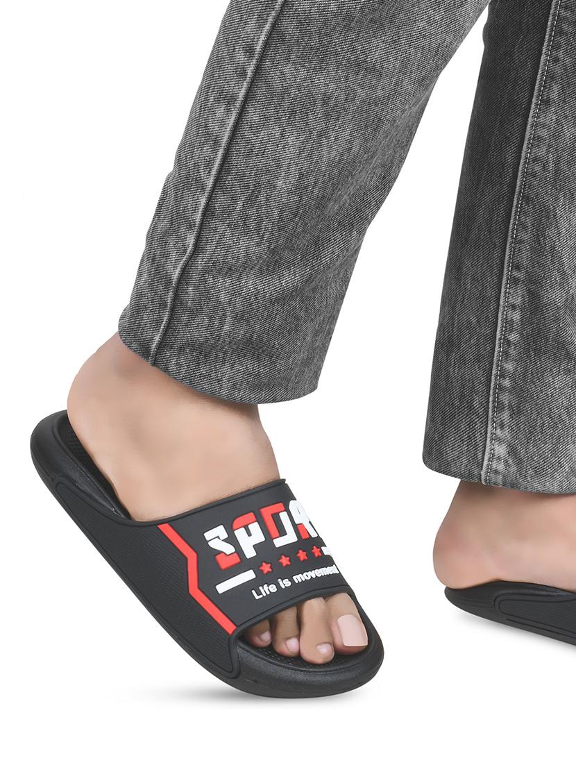men printed slider flip flop - 21641111 - Standard Image - 6