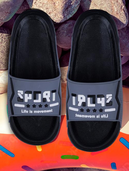 men printed slider flip flop - 21641112 - Standard Image - 0