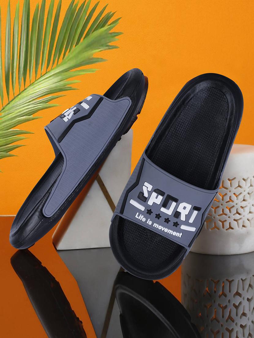 men printed slider flip flop - 21641112 -  Standard Image - 1