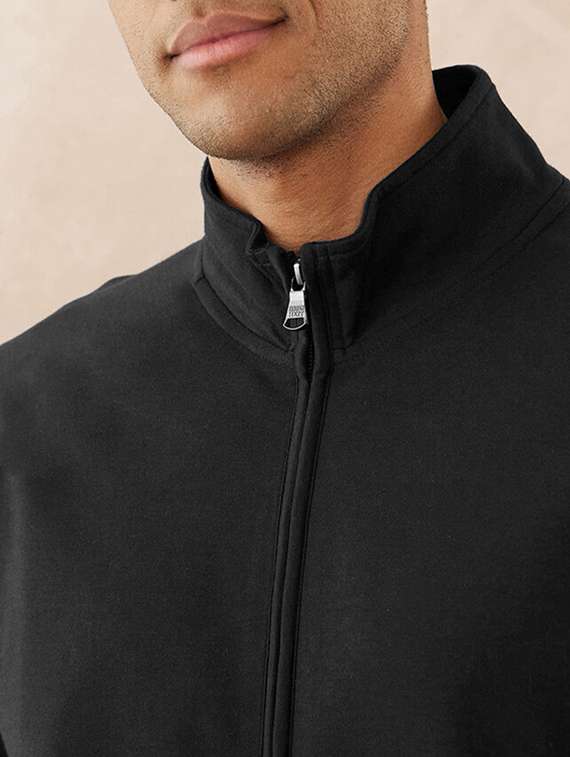 men solid long sleeve stand collar jacket - 21641176 -  Standard Image - 4