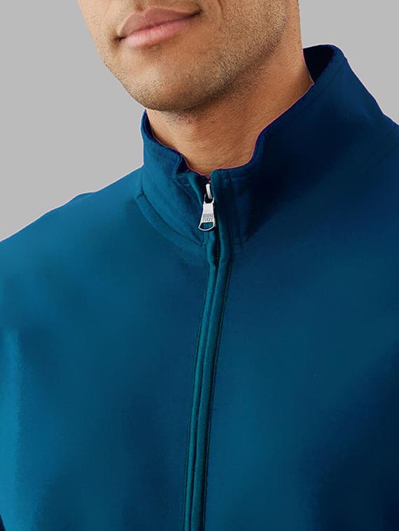 men solid long sleeve stand collar jacket - 21641180 - Standard Image - 4