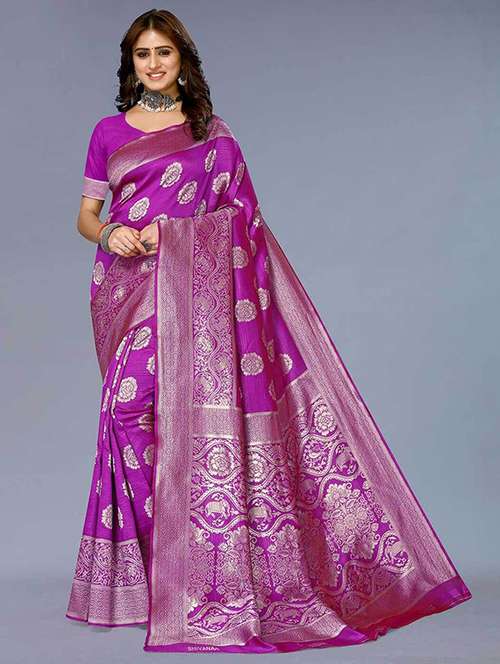 women self design banarasi saree with blouse - 21641256 -  Standard Image - 0