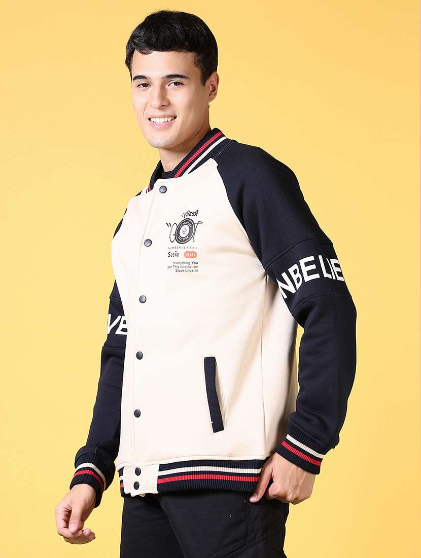men color block long sleeve varsity jacket - 21641366 -  Standard Image - 1