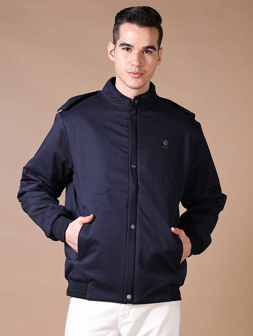 men solid long sleeve casual jacket