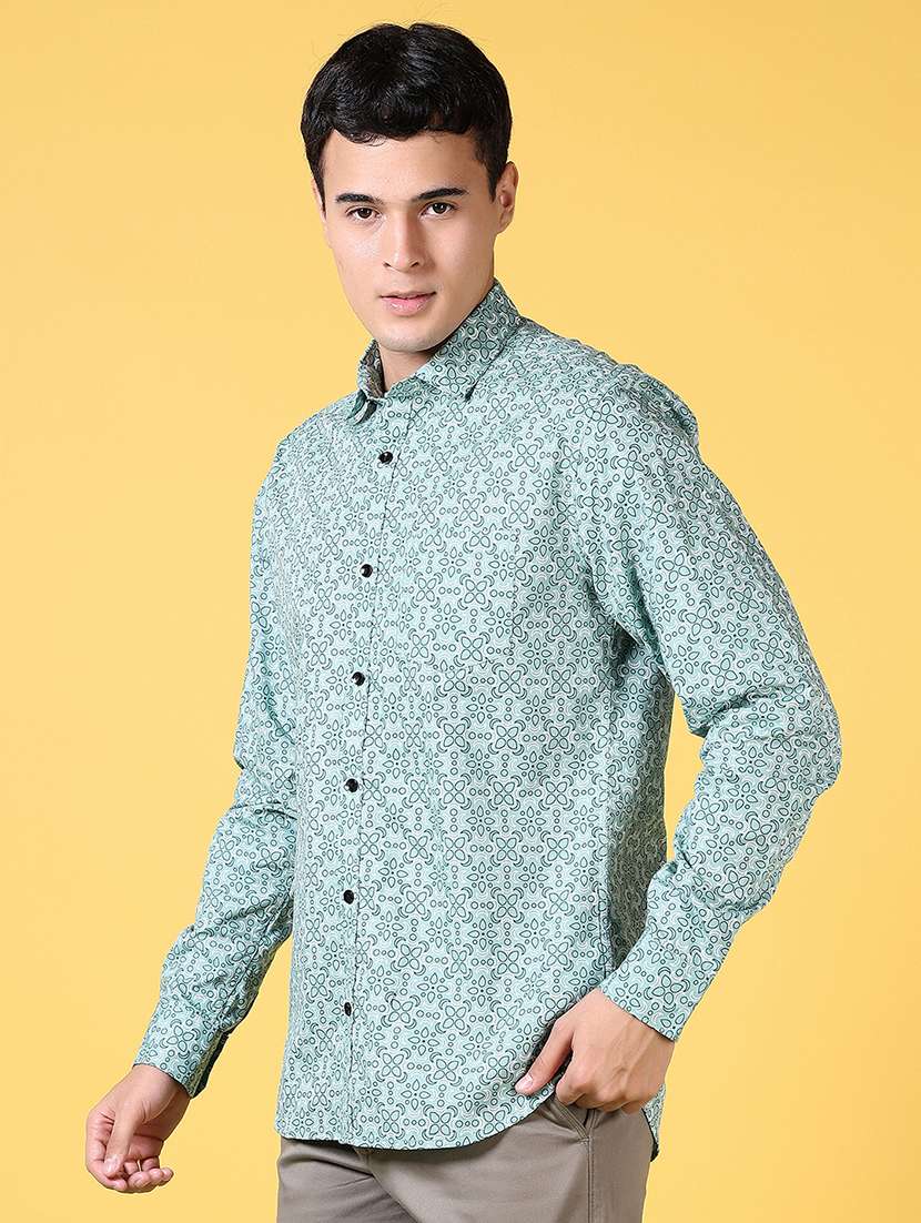men long sleeves printed casual shirt - 21641388 -  Standard Image - 1