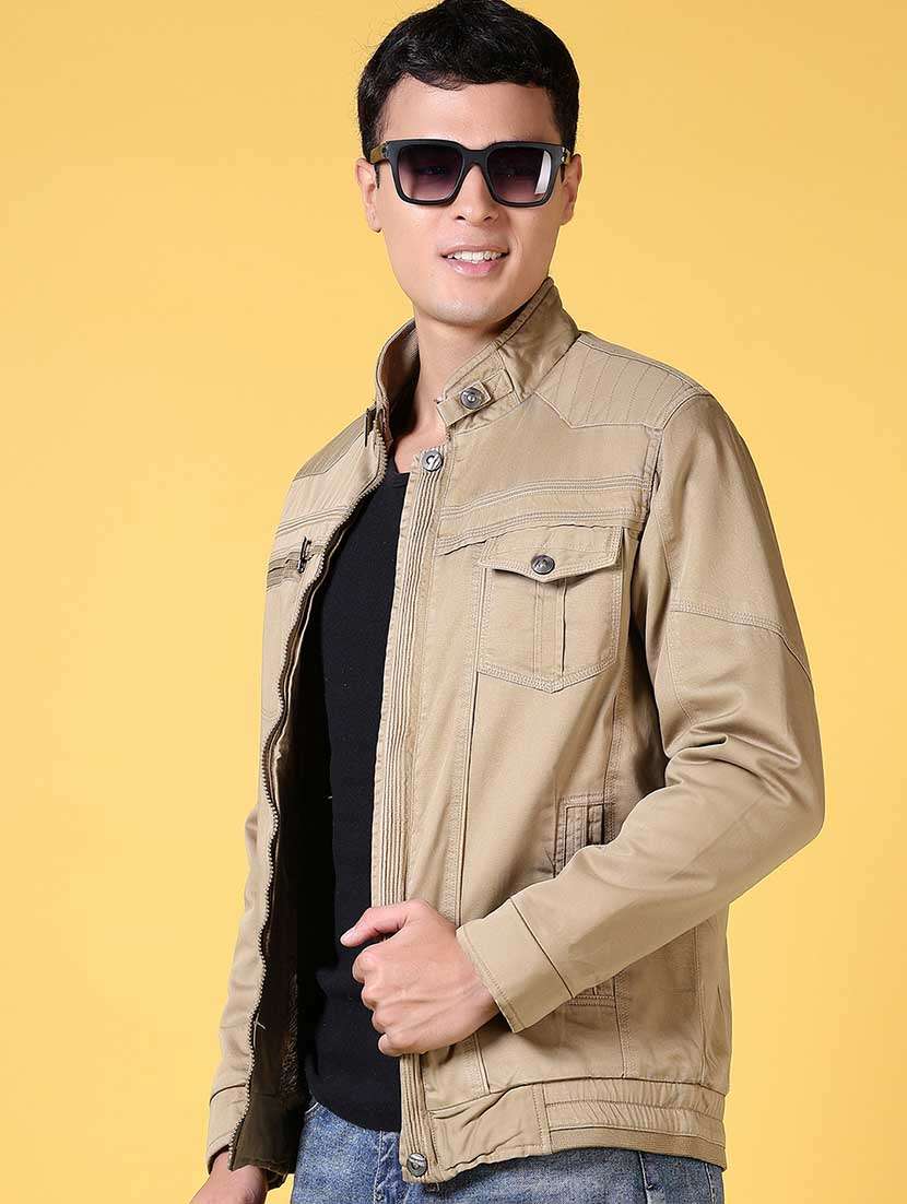 brown cotton casual jacket - 21641396 -  Standard Image - 1