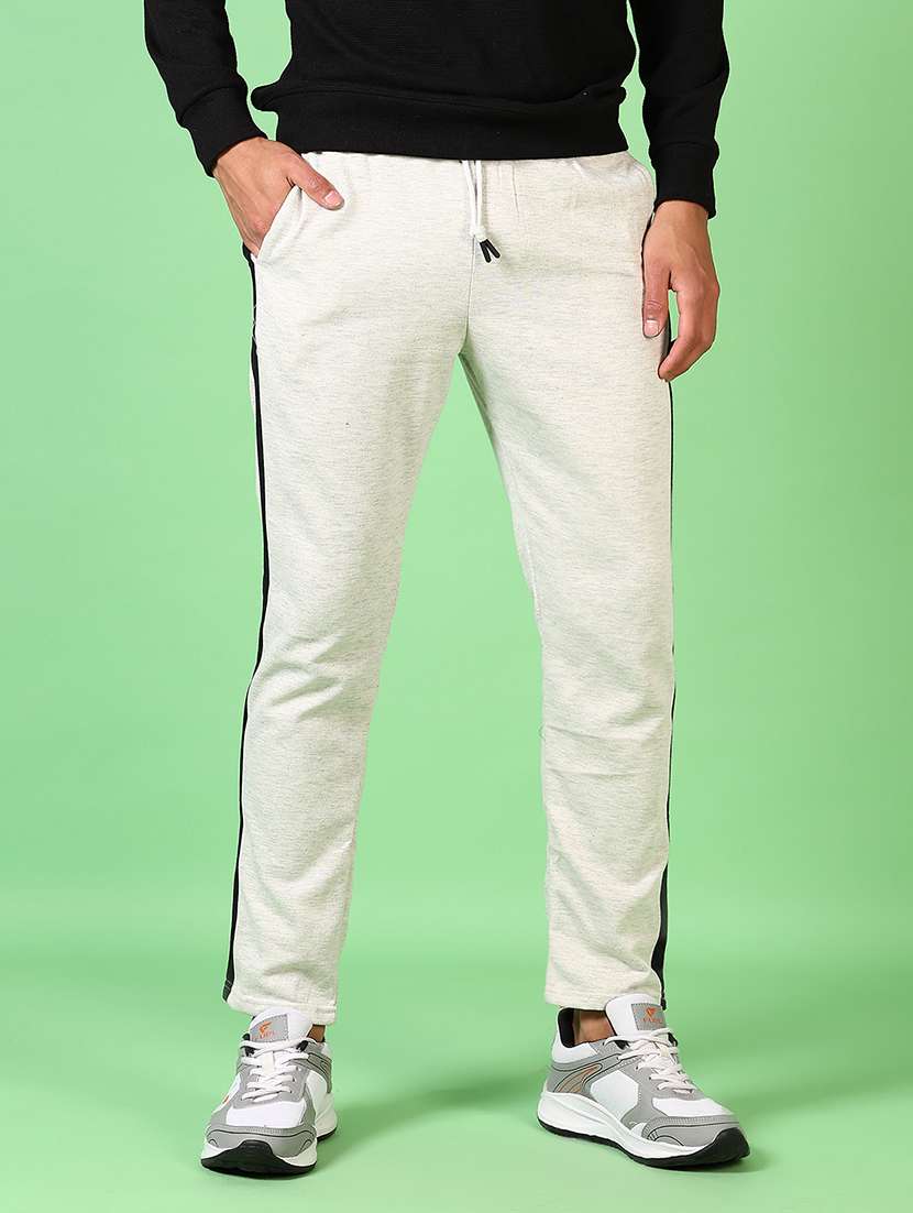 men mid rise side taped ankle length track pant - 21641427 -  Standard Image - 1
