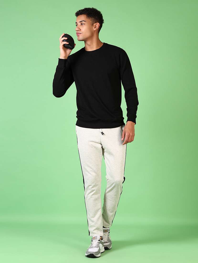 men mid rise side taped ankle length track pant - 21641427 -  Standard Image - 4