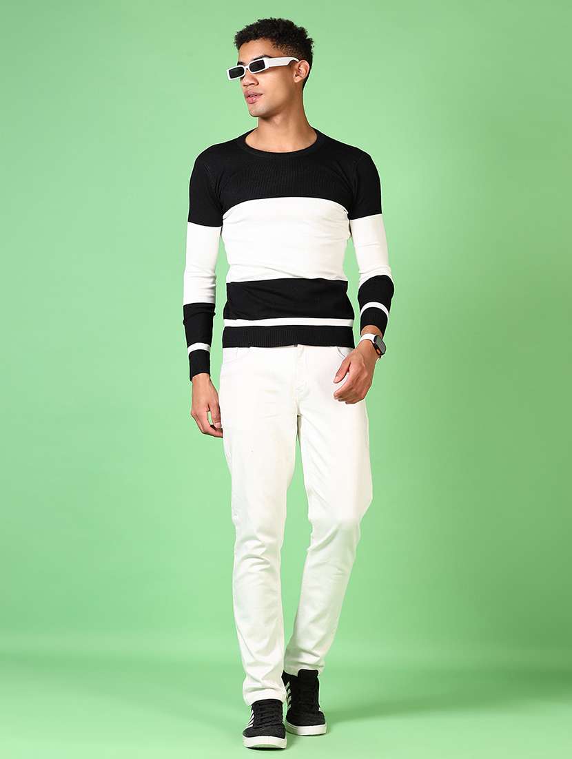 men long sleeves color block pullovers - 21641438 -  Standard Image - 4
