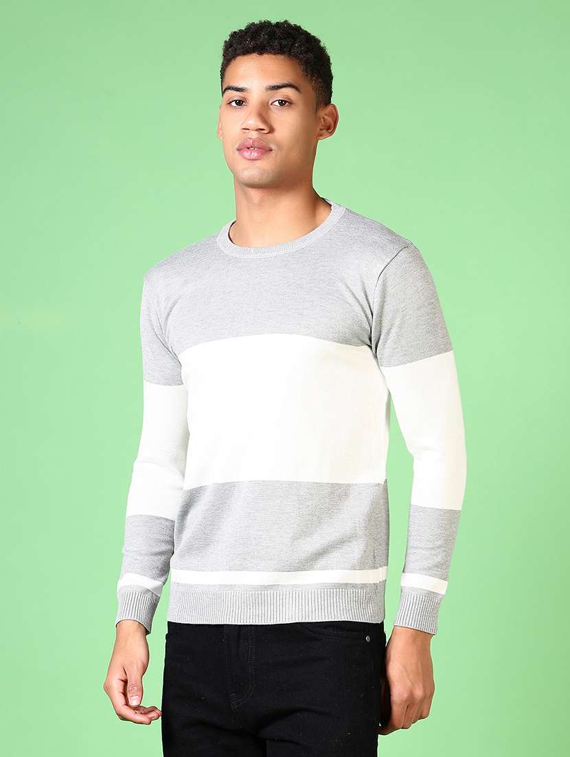 men long sleeves color block pullovers - 21641439 -  Standard Image - 1