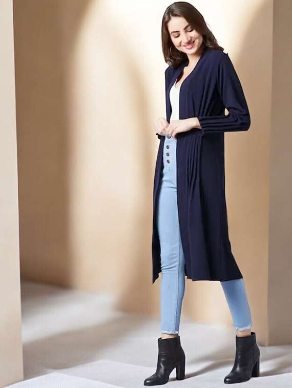 women blue solid long sleeve regular shrug - 21641486 -  Standard Image - 1