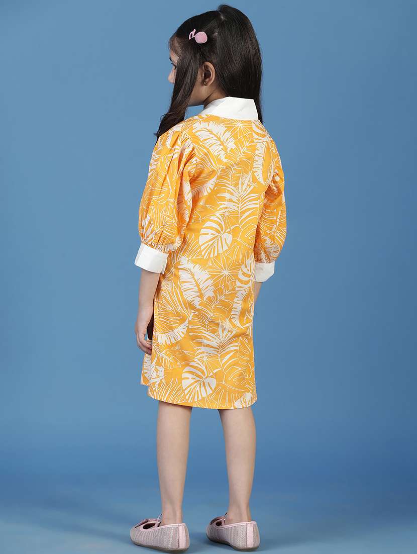 girls yellow printed a-line dress - 21641960 -  Standard Image - 4
