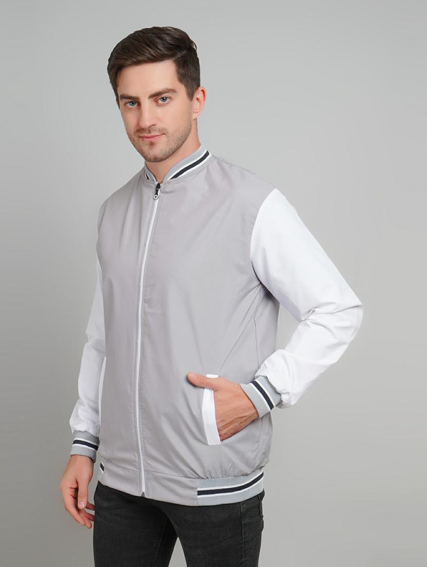men color block long sleeve varsity jacket - 21642271 - Standard Image - 1