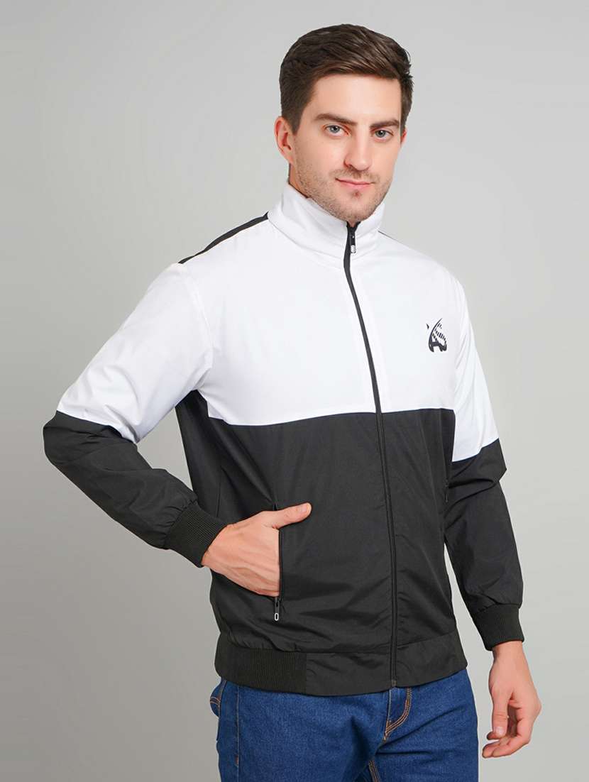 men color block long sleeve casual jacket - 21642301 -  Standard Image - 1