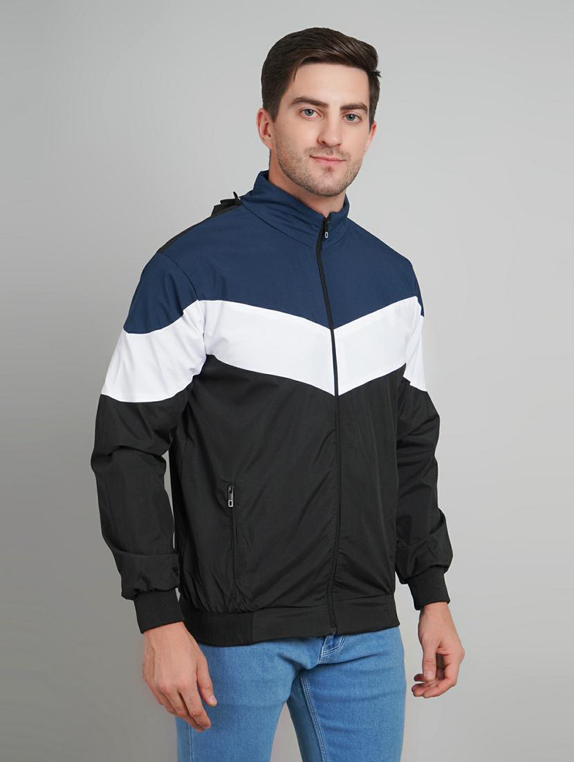 men color block long sleeve casual jacket - 21642316 -  Standard Image - 1