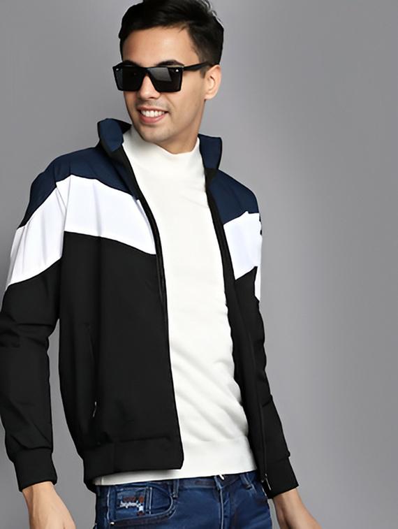 men color block long sleeve casual jacket - 21642321 -  Standard Image - 1