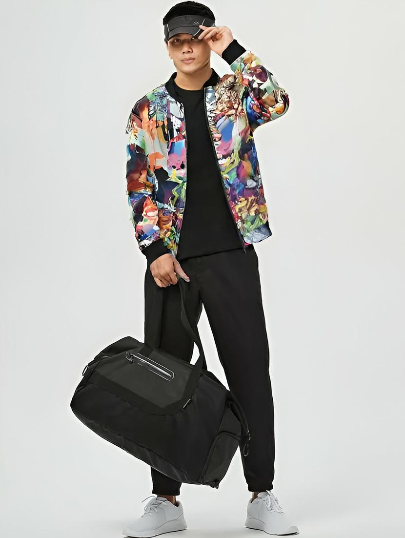 men printed long sleeve casual jacket - 21642324 - Standard Image - 1