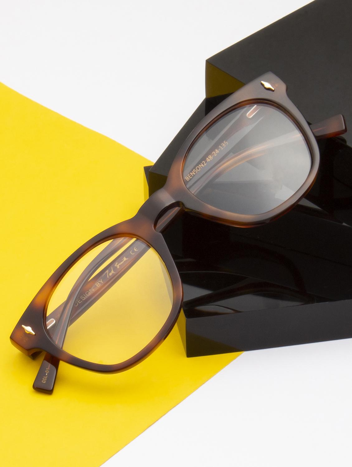 ted smith round demi brown acetate spectacles frame for mens and womens - 21642403 - Zoom Image - 0