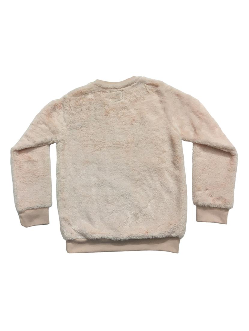 girls beige solid with work long sleeve sweatshirt - 21642438 - Standard Image - 1