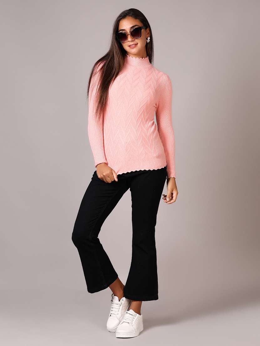 women solid long sleeve pullover - 21642572 -  Standard Image - 4