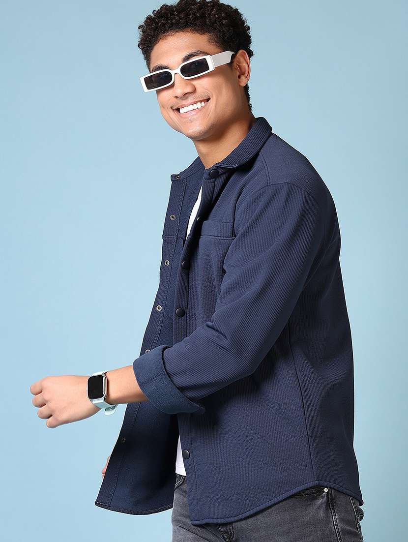 men long sleeves solid shackets - 21642604 -  Standard Image - 1