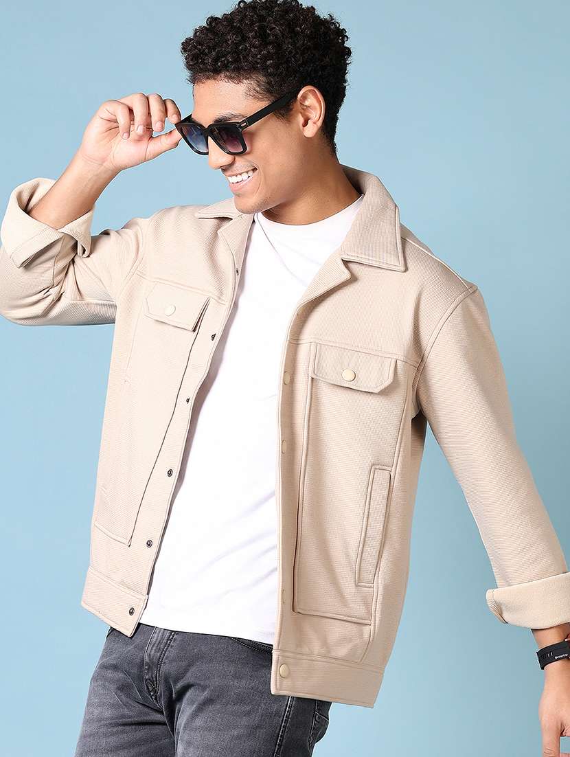 men long sleeves solid shackets - 21642608 -  Standard Image - 1