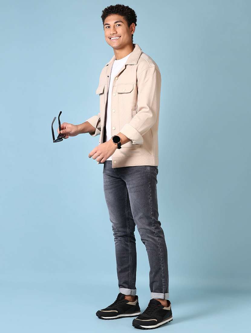 men long sleeves solid shackets - 21642608 -  Standard Image - 4