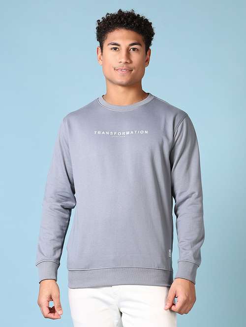 men long sleeves chest print sweatshirt - 21642637 -  Standard Image - 0